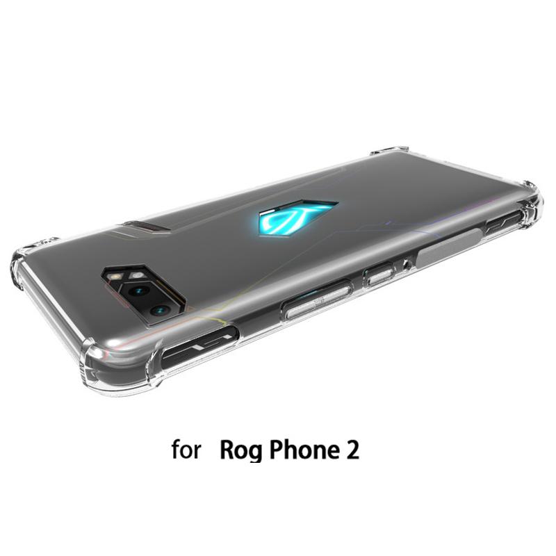 EUCAGR Custodia per Asus Rog Phone 2 ZS660KS con Cuscinetti d'Aria Airbag in Silicone Morbido TPU Cover Posteriore per Asus Rog Phone II ZS660KL
