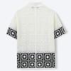 Men's Summer Sexy Cool Hollow Breathable Shirt Summer Casual Knitted Short-sleeved Lapel Shirt