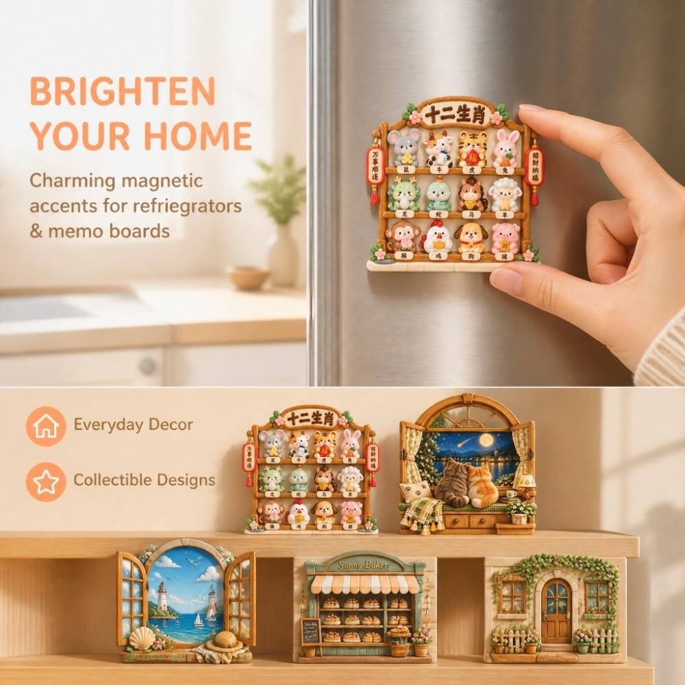 Magnety na lodówkę ze wzorem kreskówkowym 3D Relief 3D Naklejki na lodówkę Wystrój domu