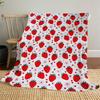 Strawberry Heart Outdoor Flannel Blankets, Outdoor Travel, Home Blankets, Fan Gifts,Suitable for All Seasons, Christmas Gifts. R1127042