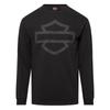 Harley-Davidson Men's Slit and Shield Long Sleeve Crew Neck Shirt, Black
