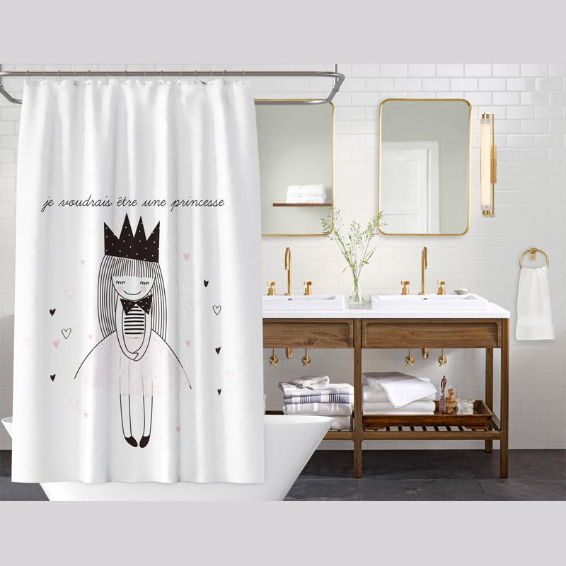 Koupelna zesílená vodotěsná záclona odolná proti plísním sprchový závěs Sprchový oddíl Závěs Sprchový závěs Koupelnový závěs Bez perforace