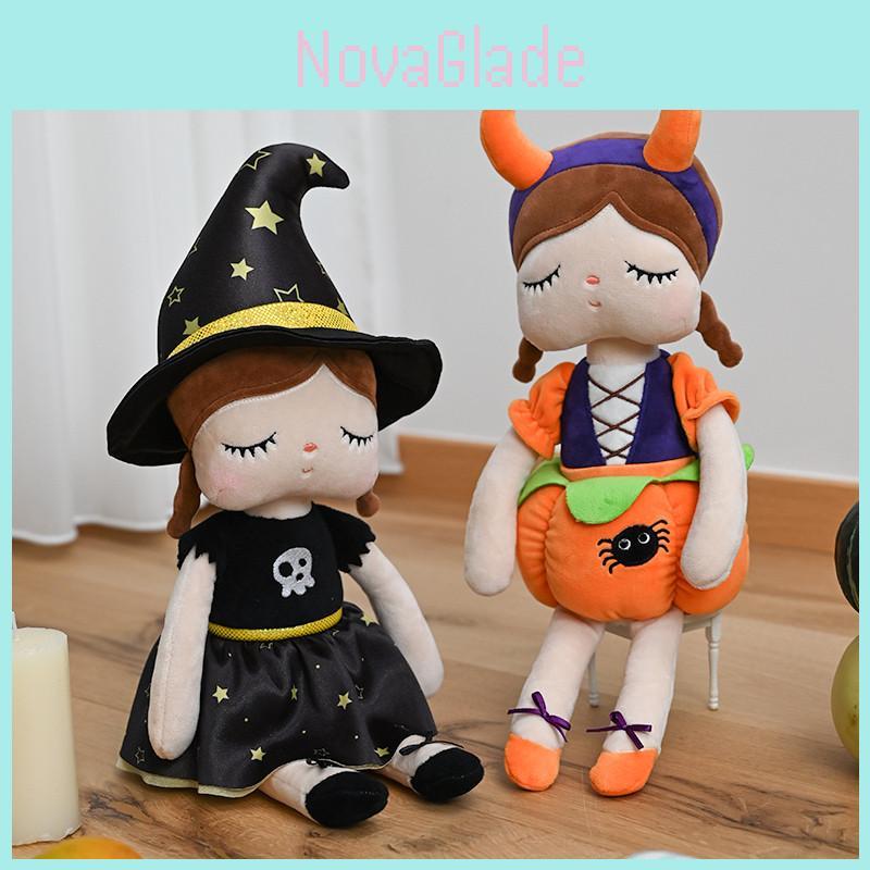 Bambola di Peluche Strega di Halloween Zucca Giocattolo per Decorazioni Spettrali