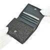 Inden Bill Compartment Coin Deerskin Black with Black Clematis [Inden-ya] Bi-fold Wallet, H, Box-type Purse, Leather, Lacquer, Pattern, 2204-01-169