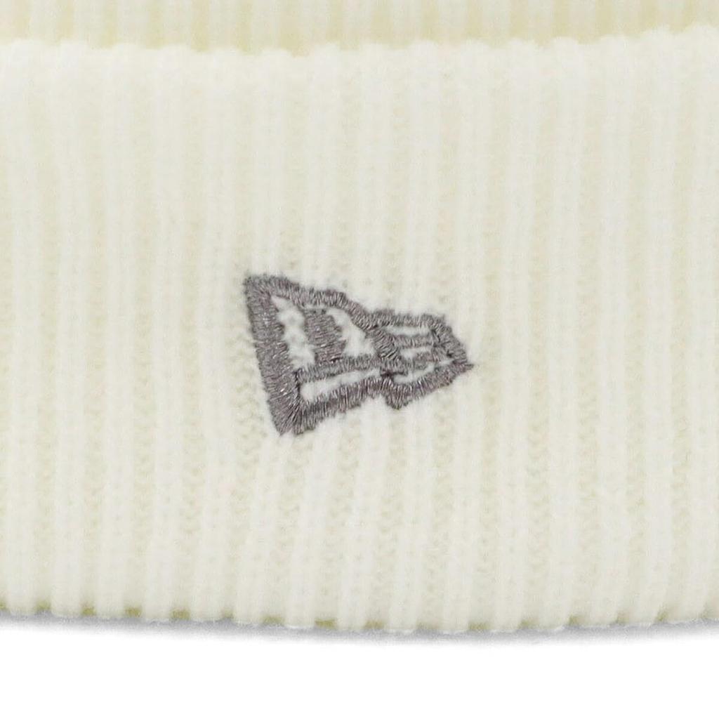 New Era Rib Cuff Knit Cap with Metallic Exclusive to ONSPOTZ Pom-Pon Logo, White,