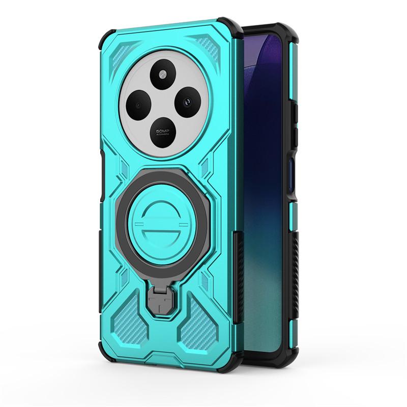 Luxury Magnetic Armor Case For Xiaomi Redmi 14C Cases Xiaomi Redmi 14C Cover PC Magsafe Wireless Charging Cover Xiaomi Redmi 14C