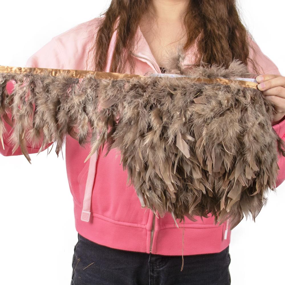 Multicolor Natural Turkey Feather Trims Marabou Feather Ribbon Wedding Dress Skirt Decoration Sewing Crafts 10-15 CM