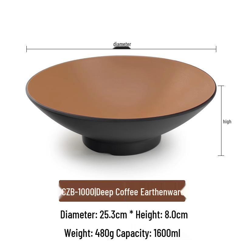 Large Frosted Melamine Ramen Bowl - Japanese-Style Restaurant Noodle Bowl for Mala Tang, Luosifen, Soup, and Rice Noodles
