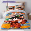 Son Goku Pattern Bedding,Quilt Set Quilt Cover Pillowcase Home Birthday Gift (1 * Duvet Cover + 2 * Pillowcase, Without Core)