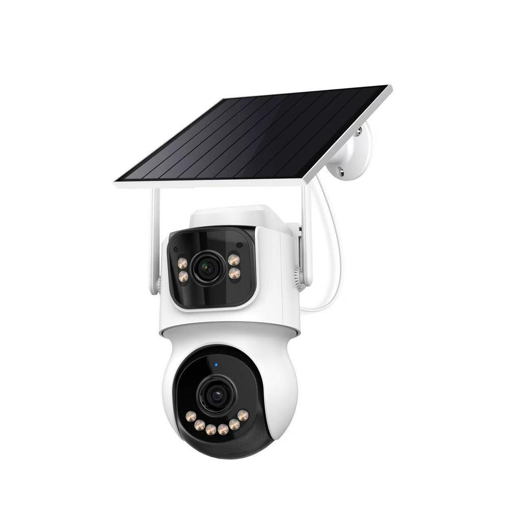 ICSee Dual-Lens PTZ WiFi Solar Camera: 10X Zoom, Low Power, Cross-Border Monitoring