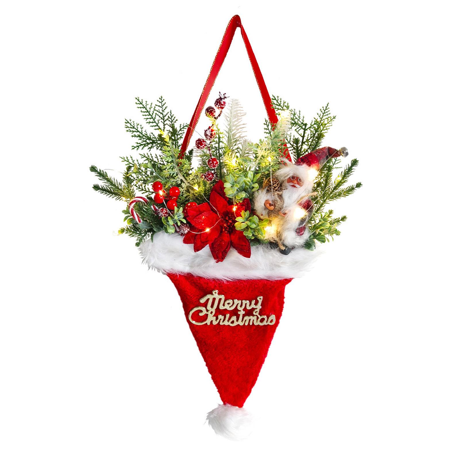 

Santa Claus Hat Pendant Light Up Christmas Tree With Santa Claus Hat Decoration Christmas Ornaments With Berrys