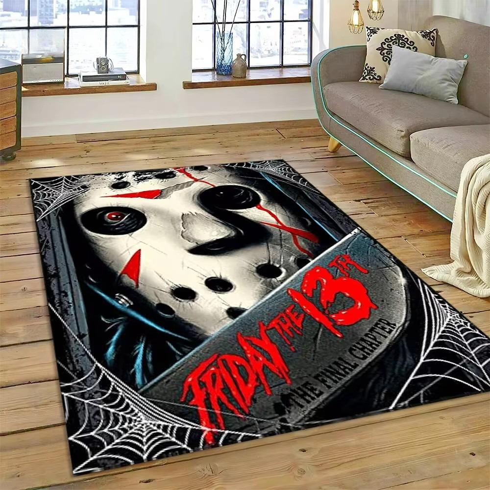 Tappeto Personaggio Film Horror Chucky Pennywise Halloween per Camera da Letto Soggiorno Casa Decorazione Divano, Tappetino Grande Decorativo da Pavimento