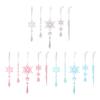 Crystal Christmas Ornaments for Tree Clear Acrylic Snowflake Icicle Ornaments with Drop Pendants for Winter Wonderland Chandelier Xmas Tree Decor