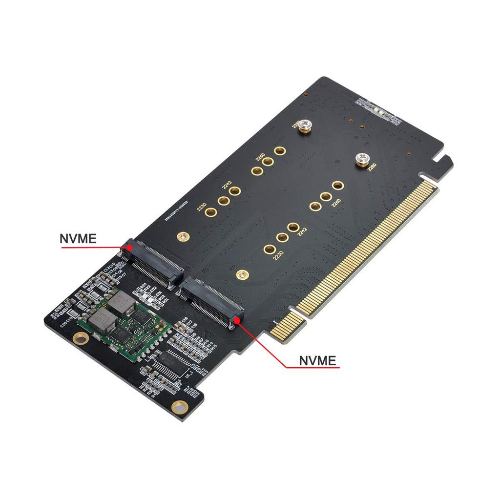 Xiwai 4X NVMe M.2 AHCI - PCIe Express 3.0 Gen3 X16 RAID Card VROC Raid0 Hyper Adapter.