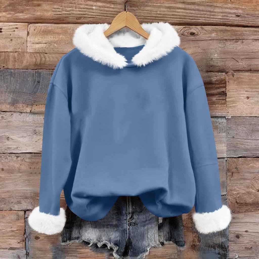 Women's Casual Fashion Print Long Sleeve Hooded Sweatshirt Top