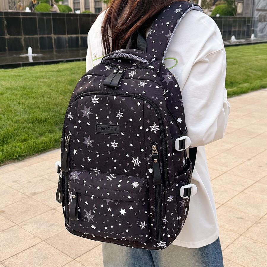 Schoolbag Korean Version of the New High-value Star Schoolbag for Girls, Junior High School, Lightweight Campus College Student Backpack, Sweet Girl