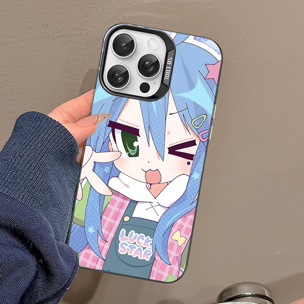 Anime Girl Lucky Star Phone Case For IPhone 16 15 14 13 12 11 17 Pro MAX Plus Pro Matte Shockproof Cover