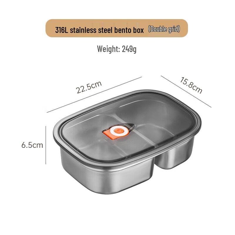 Qywe Microwaveable Divided Stainless Steel Lunch Box