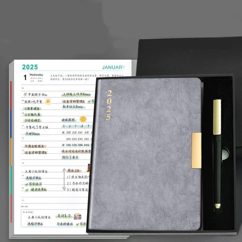 2025 Business Schedule, Student Daily Planner, Thickened Planner, Record Book, Notepad, Notebook, Memo, 200 Sheets, 400 Pages