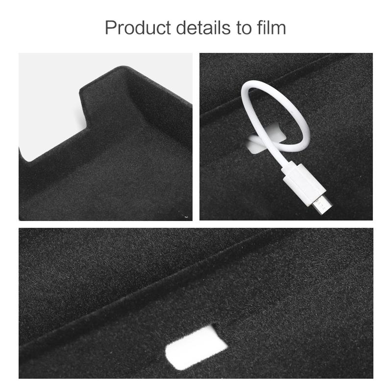 Smabee Car Central Armrest Box for NIO ES8 2024 2024 Center Console Tray Flocking Organizer Container Tidying Accessories Black