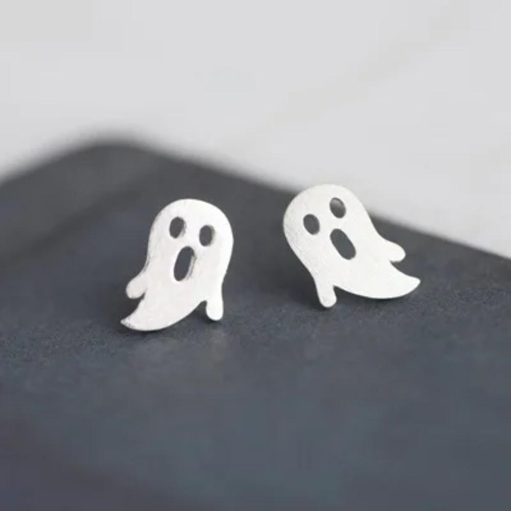 Silver Plated Korean Style Stud Earrings for Women Creative Ear Hole Design Allergy Free Fine Jewelry Accessories