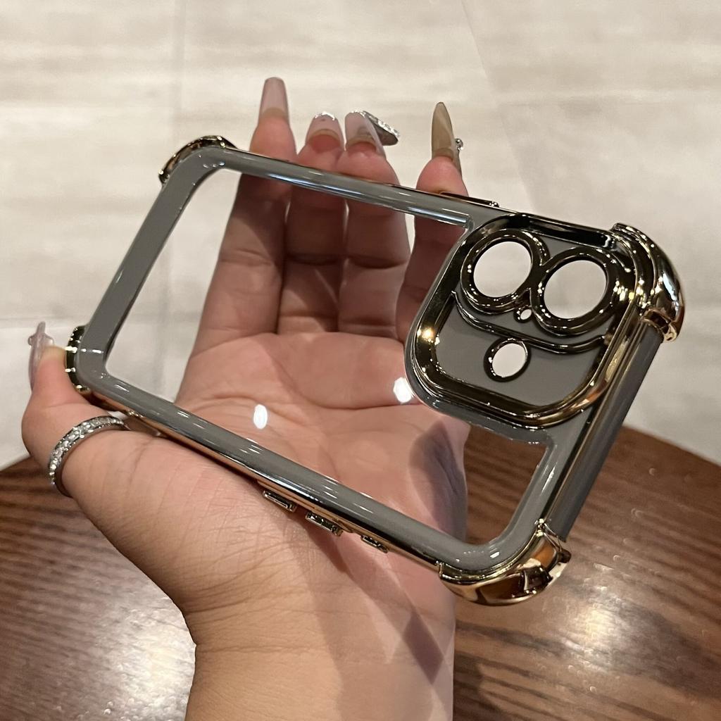 Luxury Electroplate Transparent Phone Case For For Iphone 15 14 13 12 11 16 Pro Max Plus X Xs XR Max Bumper Shockproof Clear Cover