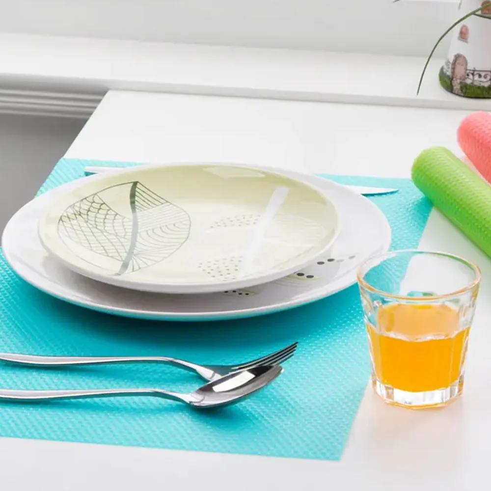 Kitchen Washable Drawer Cabinet Pads Table Placemats 4pcs Refrigerator Pad Non Slip Waterproof Can Be Cut Fridge Shelf Liner Mat