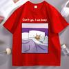 Sorry Cant I Am Busy T Shirt Soft Sleepy Funny Cat Cotton Tshirt Unisex Women Loose Japanese Aesthetic Tshirt Male Clothes