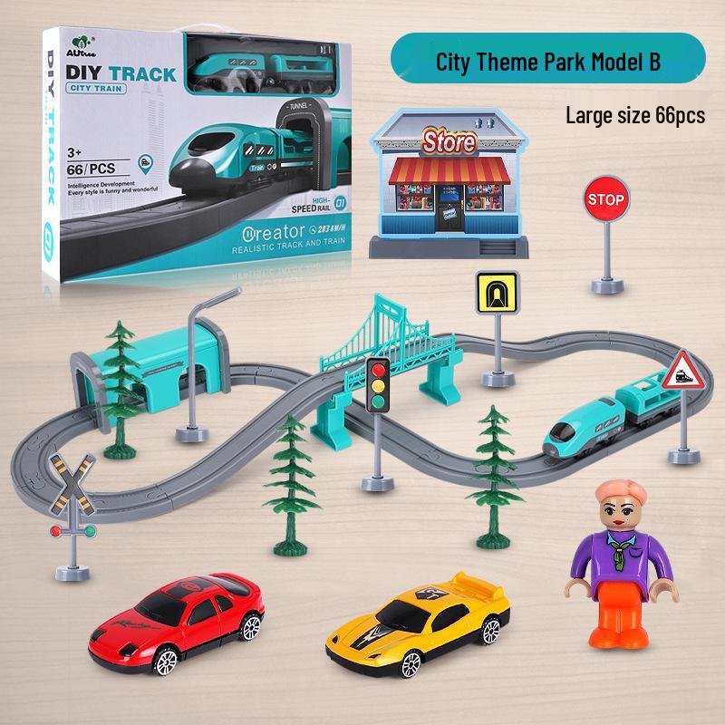 High-Speed Rail Toy Set: Electric Brain-Developing Train for Kids