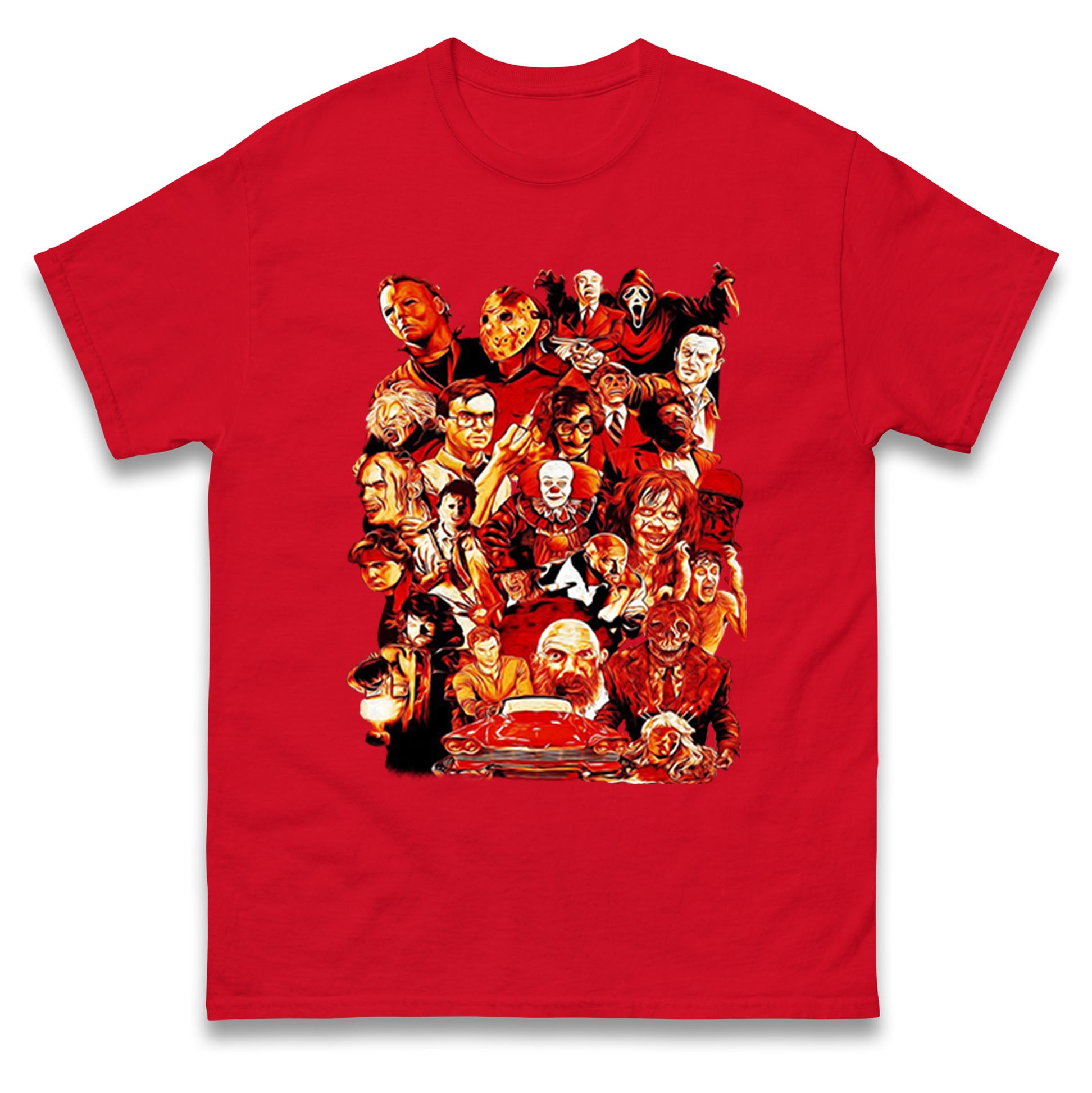 

Horror Characters Halloween Mens T Shirt Womens Tops Teess 3XL