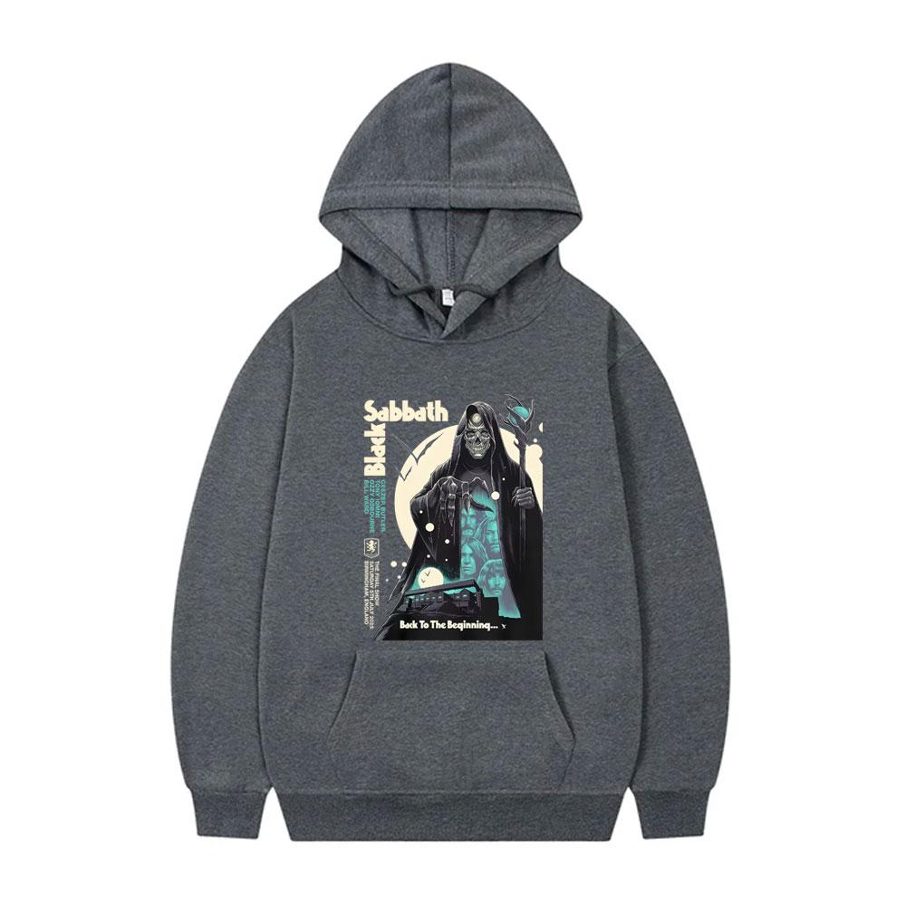 Black Sabbath Back To The Beginning Hoodie Ozzy Osbourne Skeleton Graphic Pullover Men Heavy Metal Rock Band Hooded Tracksuit