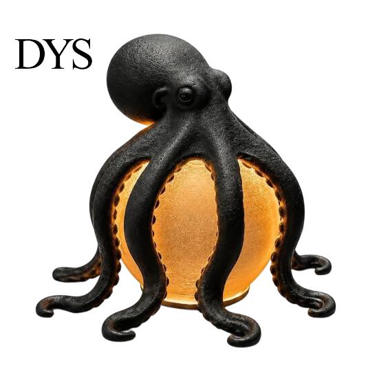 Holiday Housewarming Present 3D Printed Octopus Ocean Table Lamp, Artistic Tentacle Sculpture Decor, Warm Glow Unique Lighting Coastal Nautical Accent