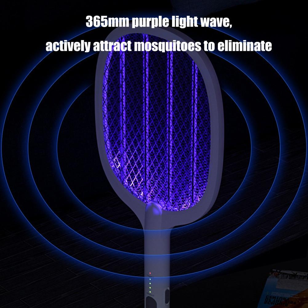 Electric Mosquito Killer USB Rechargeable Intelligent Fly Swatter Mosquito Trapper 2 In 1 Summer Fly Swatter Trap Flies Insect Killer Pest Control