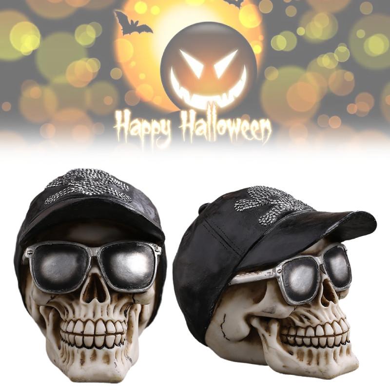 Skull Terrifying Halloween Head Resin Craft Tabletop Decoration Prop Holiday