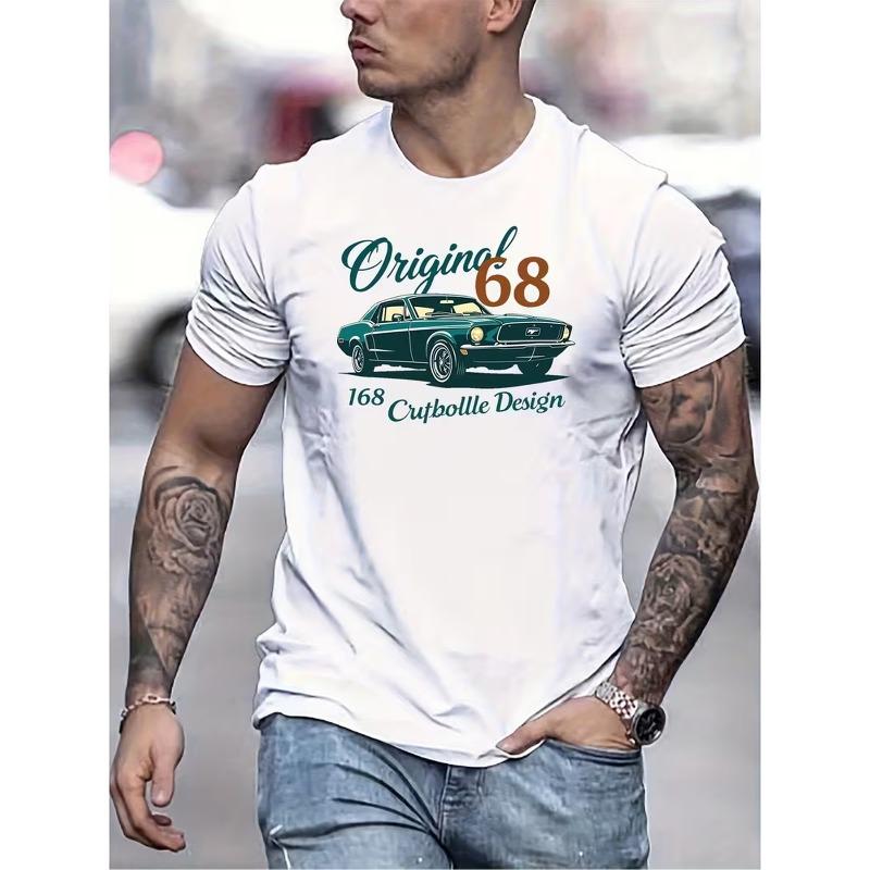 Retro & Unrestored American Muscle Graphic Men s Casual Crewneck T-Shirt S белый