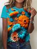 Summer Flower Bird 3D Print T-shirts Women Streetwear Harajuku Casual Fashion Y2k Short Sleeve T Shirt O-neck Tees Tops Clothing