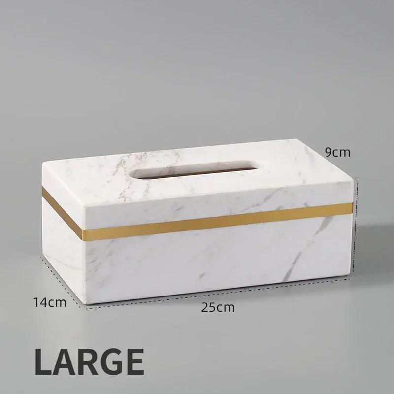 Nordic Modern Natural Marble Tissue Box Rectangular Light Luxury Paper Box Home Hotel Model Room Ornaments Creative Crafts