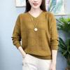 Mote Vestlig Stil V-hals Hul Tynn Temperament Bluse Genser Allsidig Langermet Høst