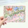 Cartoon Rose Seashore Vacation Landscape Sticker 3D Miniature World Unzip DIY Scene Manual