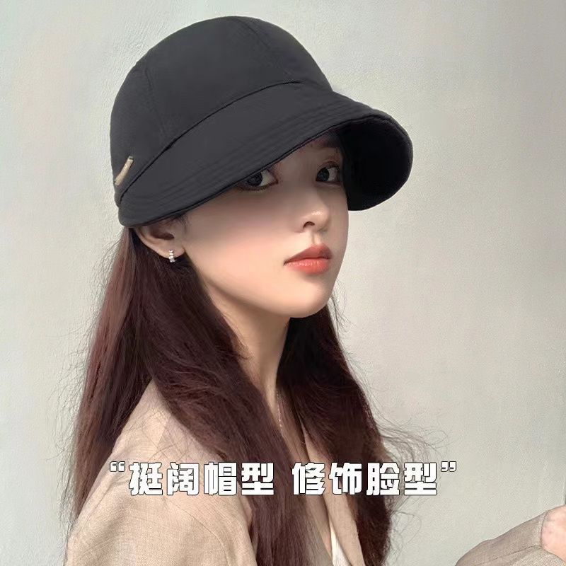 Spring and summer thin fashion fisherman hat for women, with large brim to cover the face and protect from the sun, can be styled with a ponytail,