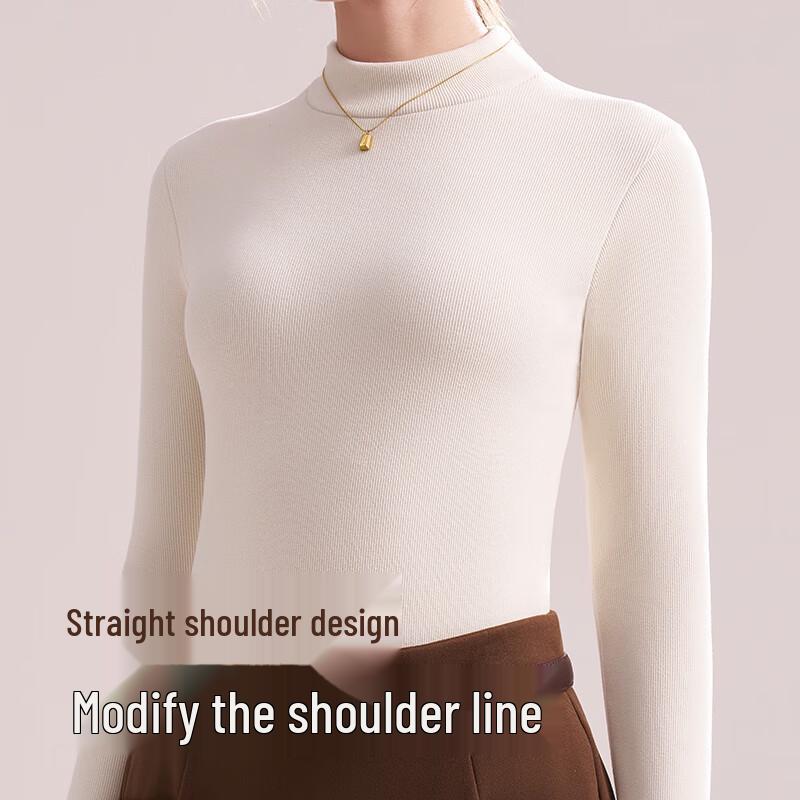 Audiffren Women's Fleece-Lined Mock Neck Thermal Top