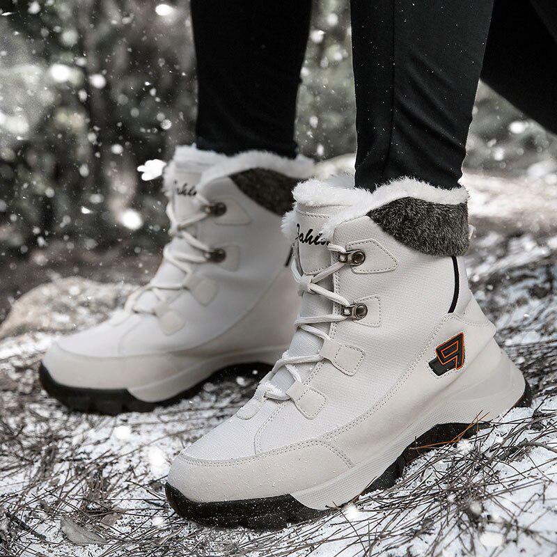 Women Hiking Shoes Mid -Top Waterproof Outdoor Sneaker Men Winter Warm Snow Boots Trail Camping Climbing Sneakers Women