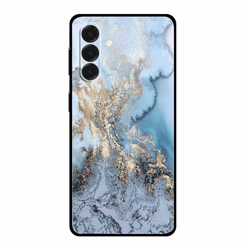 For Samsung Galaxy A17 Cases Marble Painted Black Silicone Back Cover Case for Galaxy A17 5G Protective Shell A17 Texture Bumper