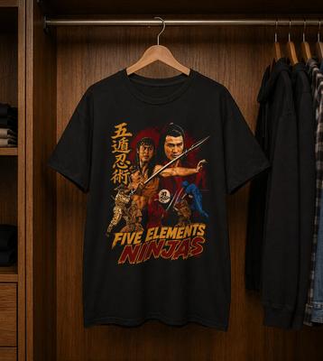 Five Elements Ninjas T-Shirt Classic Kung Fu Movie Fans Retro Tee Gift