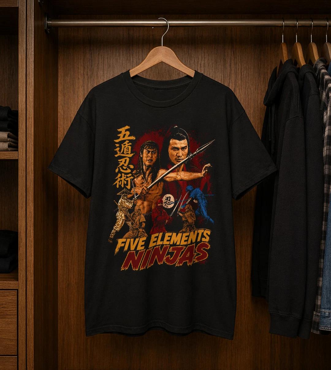 Five Elements Ninjas T-Shirt Classic Kung Fu Movie Fans Retro Tee Gift S