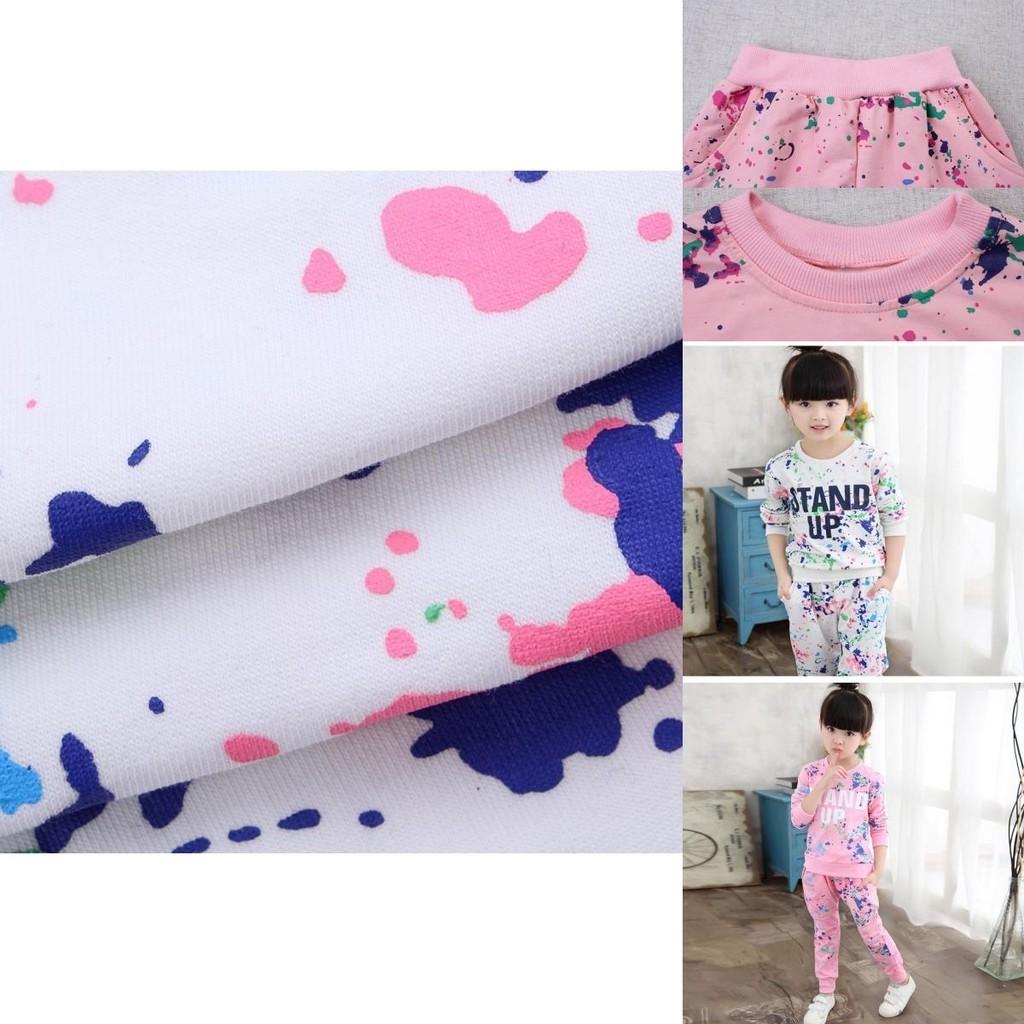 Bequemes Baumwoll-Kleinkind Kinder Baby Mädchen T-Shirt Tops Kleid und lange Hosen Set