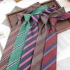 Men's 8CM Korean-British Style Jacquard Silk Striped Professional Tie