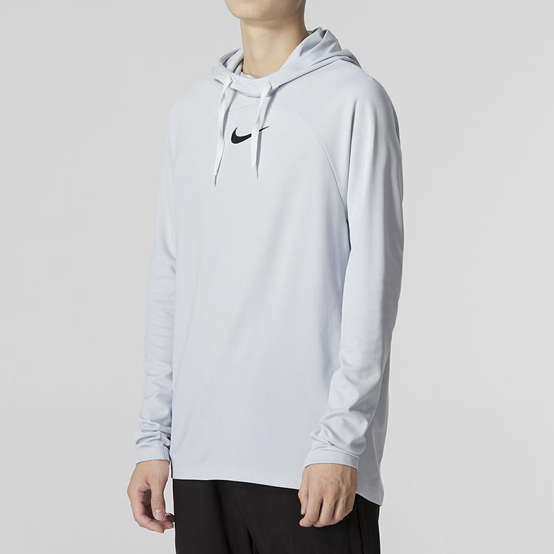 Nike Loose Long-sleeved Hoodie with Logo Print Men Tops Grey DQ5052-043