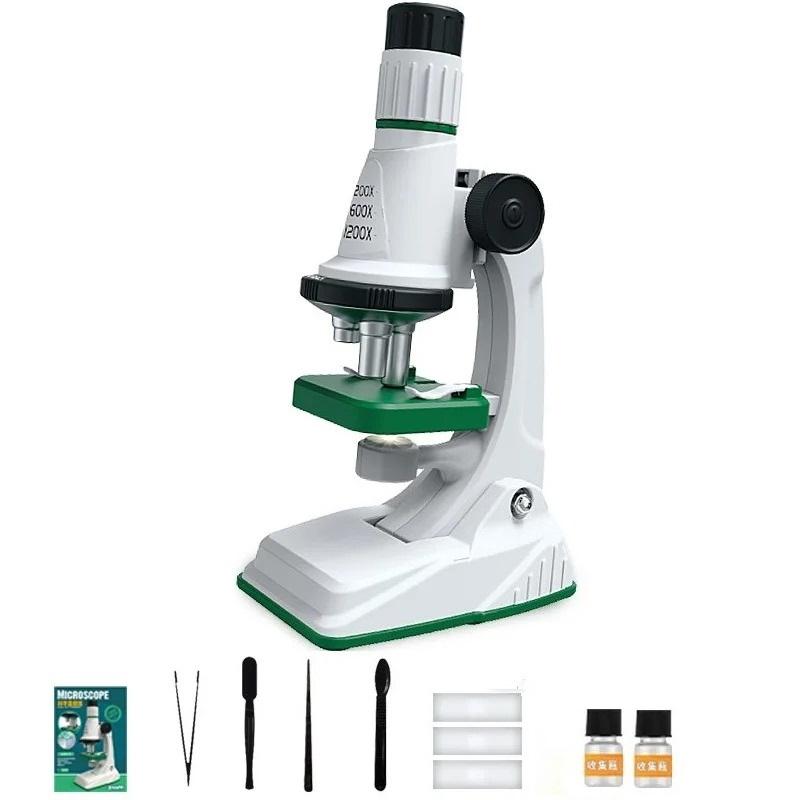 Kit Microscop pentru Copii 200x 600x 1200x Jucărie STEM Știință Biologică Lupă de Mână Microscop de Buzunar Educațional Școlar cu Lumină LED