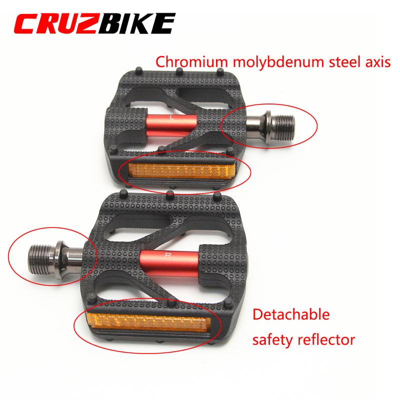 CRUZbike Ultralight Children s M14 Bicycle Pedals Anti-Slip Reflector Warning Kids Bike Pedals 14mm Flat Pedal Cycling Parts